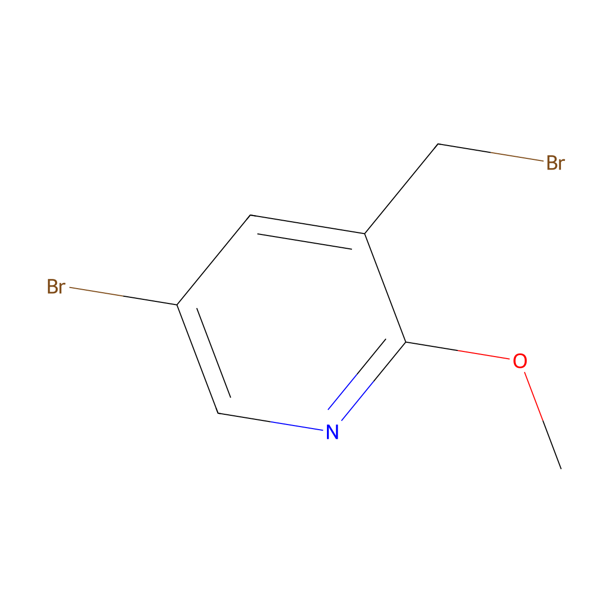 5-Bromo-3-(bromomethyl)-2-methoxypyridine molecular structure, CAS 1227516-75-7