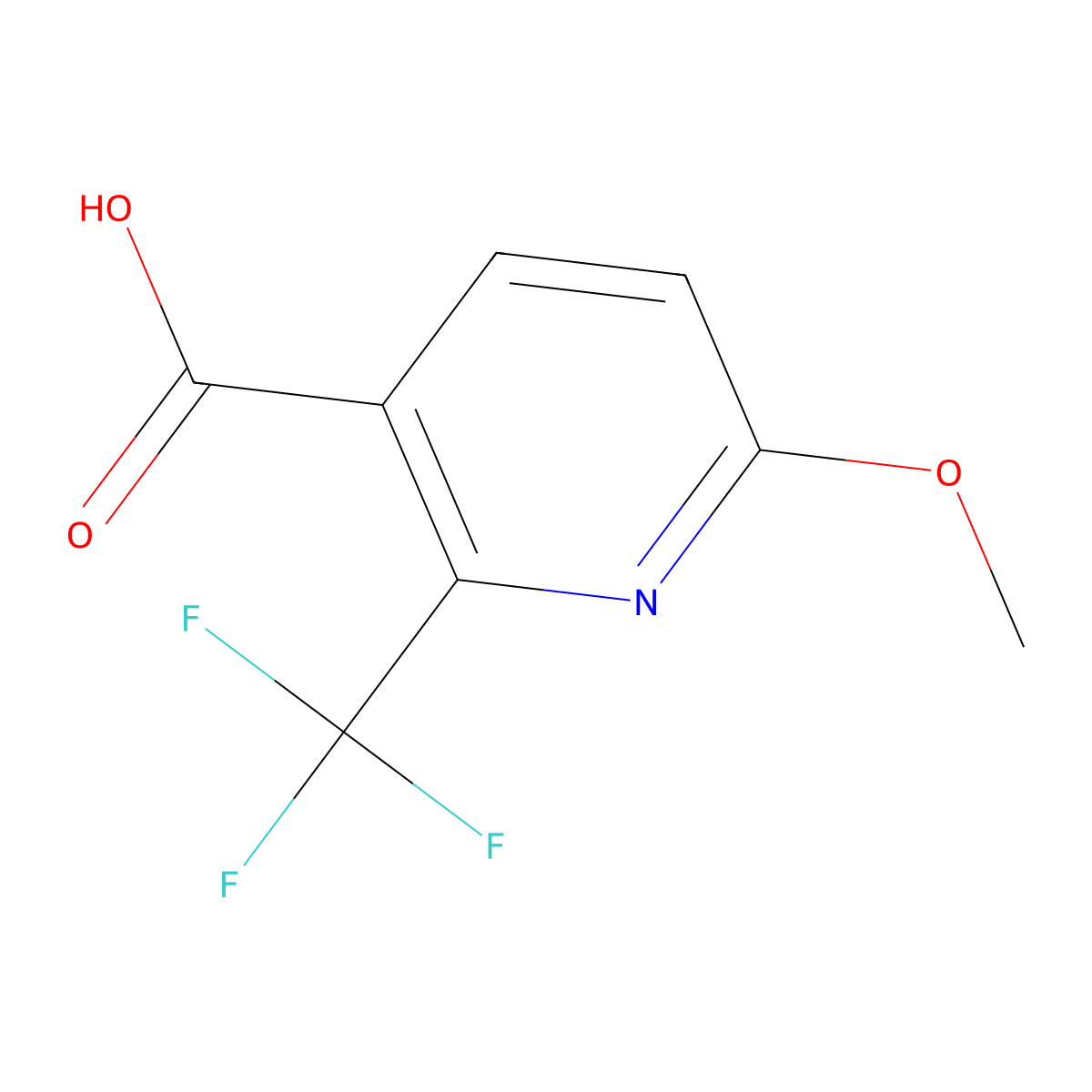 6-Methoxy-2-(trifluoromethyl)nicotinic acid molecular structure, CAS 1227516-90-6