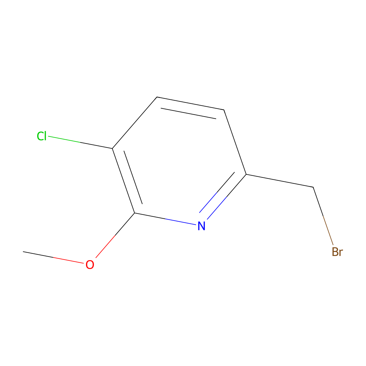 6-(Bromomethyl)-3-chloro-2-methoxypyridine molecular structure, CAS 1227516-96-2