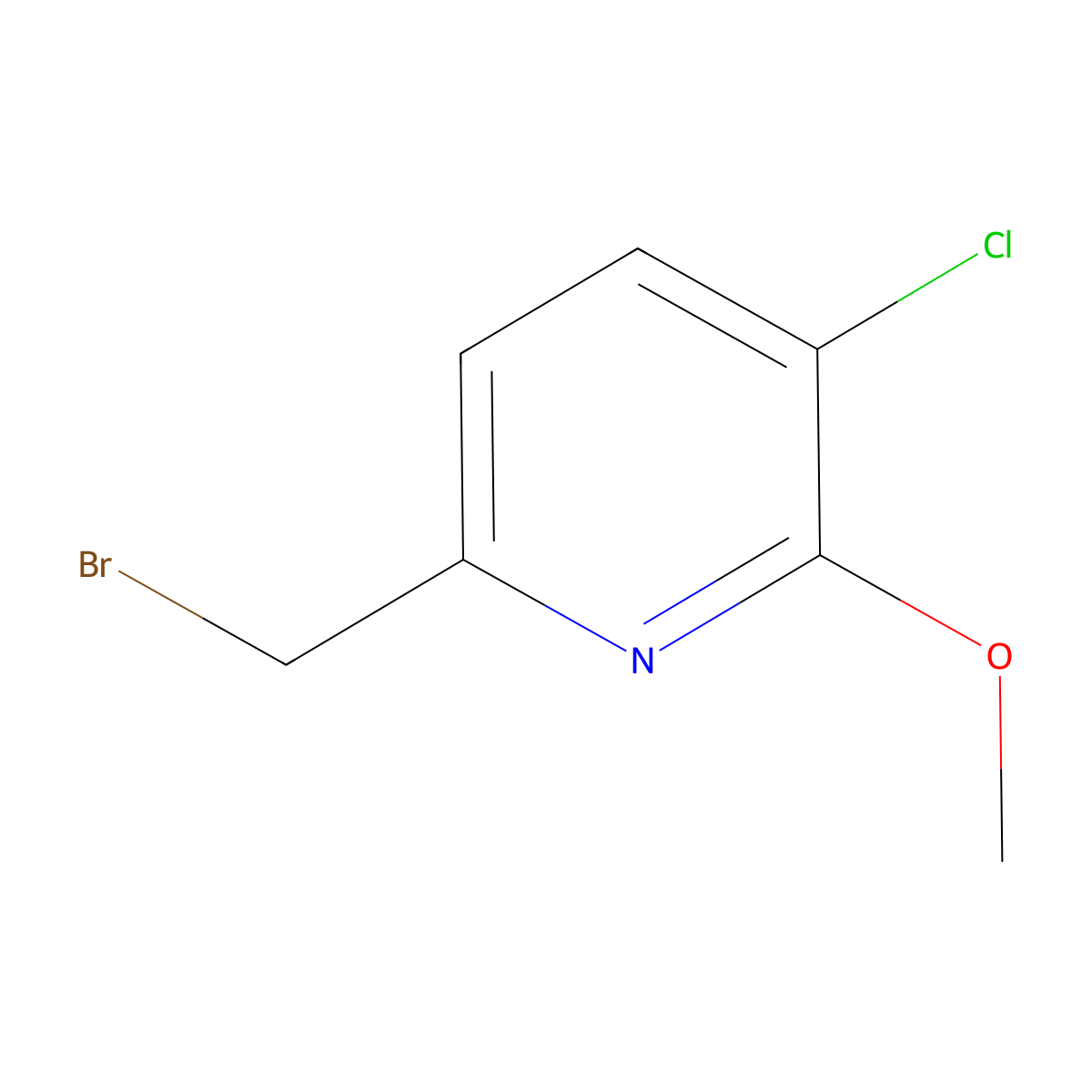 6-(Bromomethyl)-3-chloro-2-methoxypyridine molecular structure, CAS 1227516-96-2