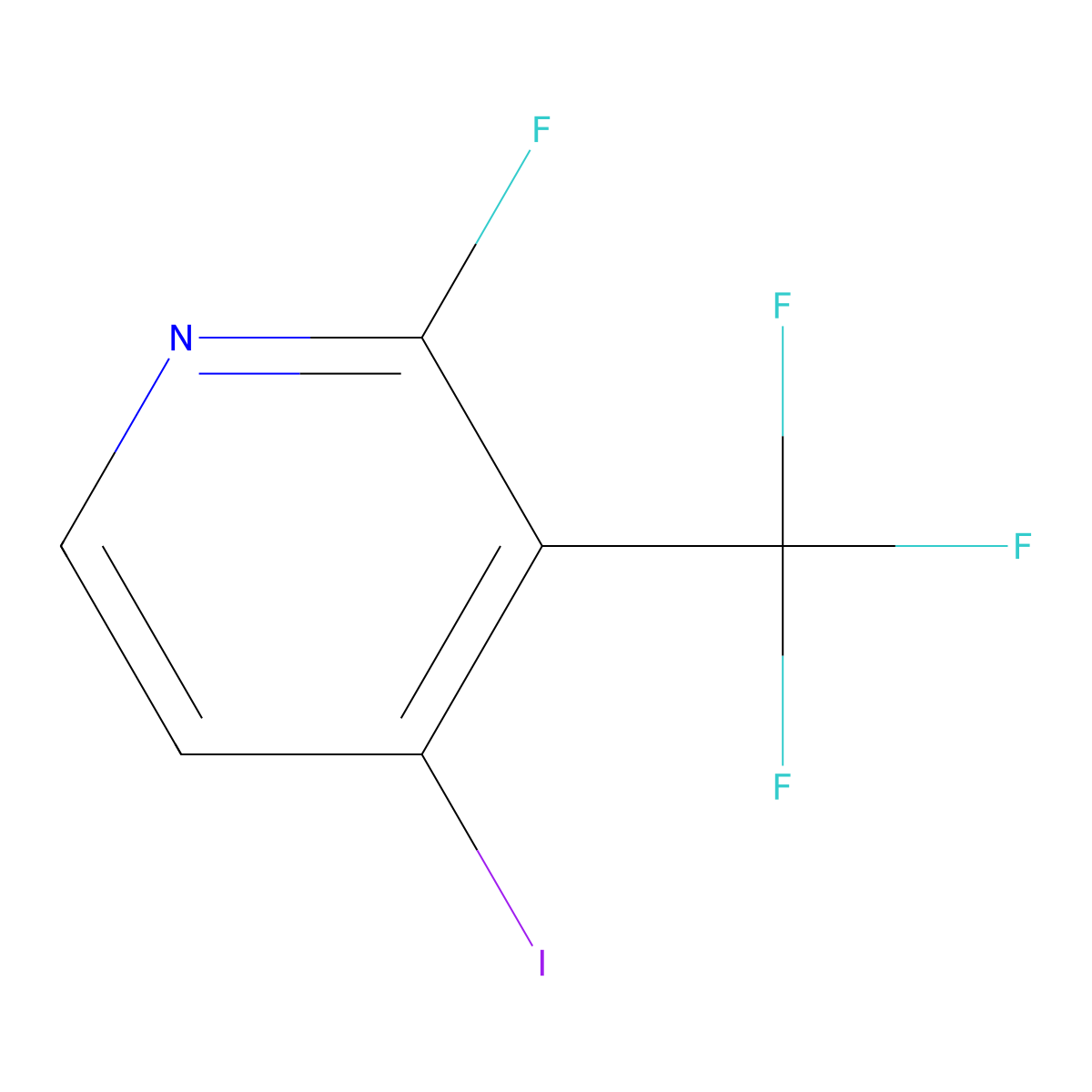 2-Fluoro-4-iodo-3-(trifluoromethyl)pyridine molecular structure, CAS 1227517-00-1