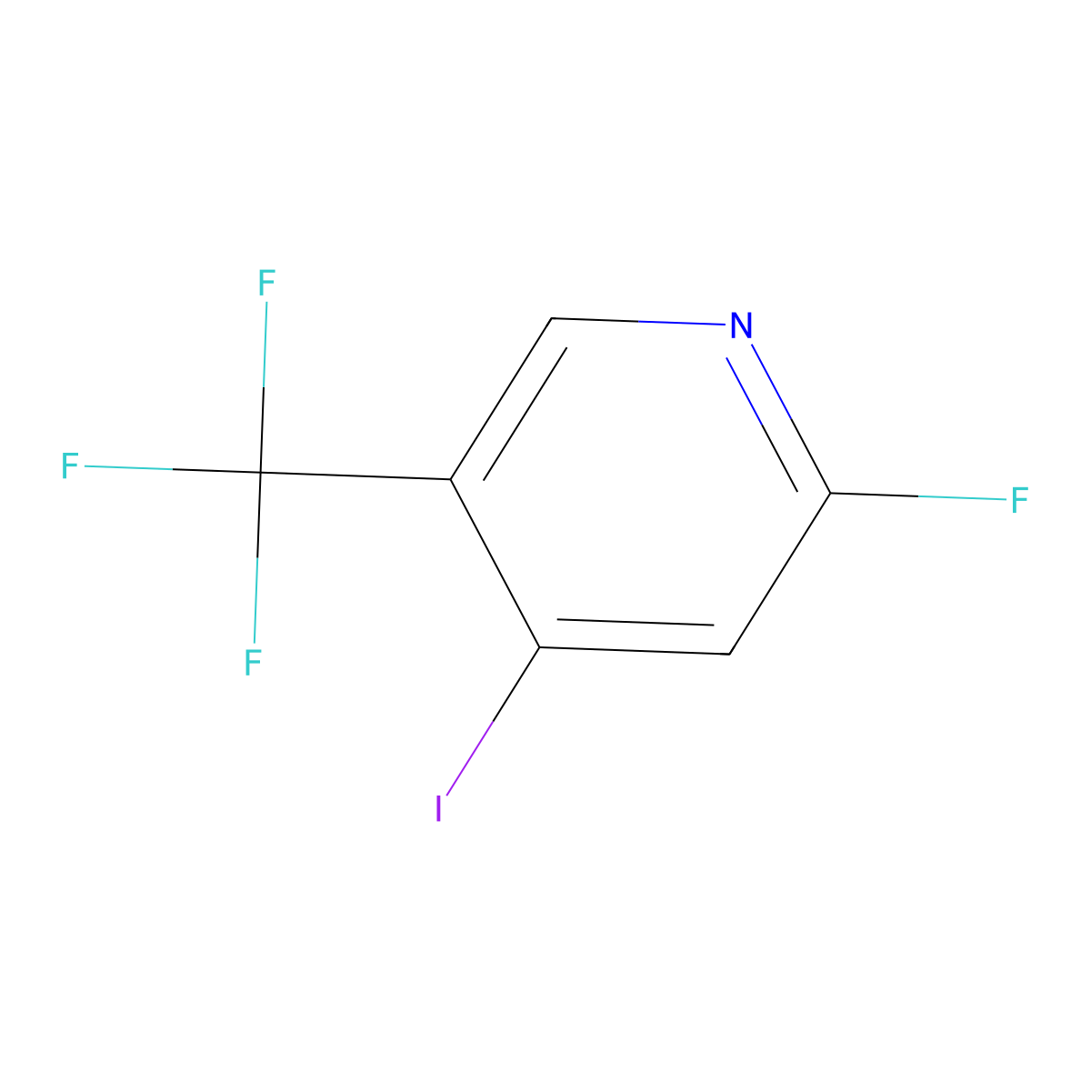 2-Fluoro-4-iodo-5-(trifluoromethyl)pyridine molecular structure, CAS 1227561-56-9