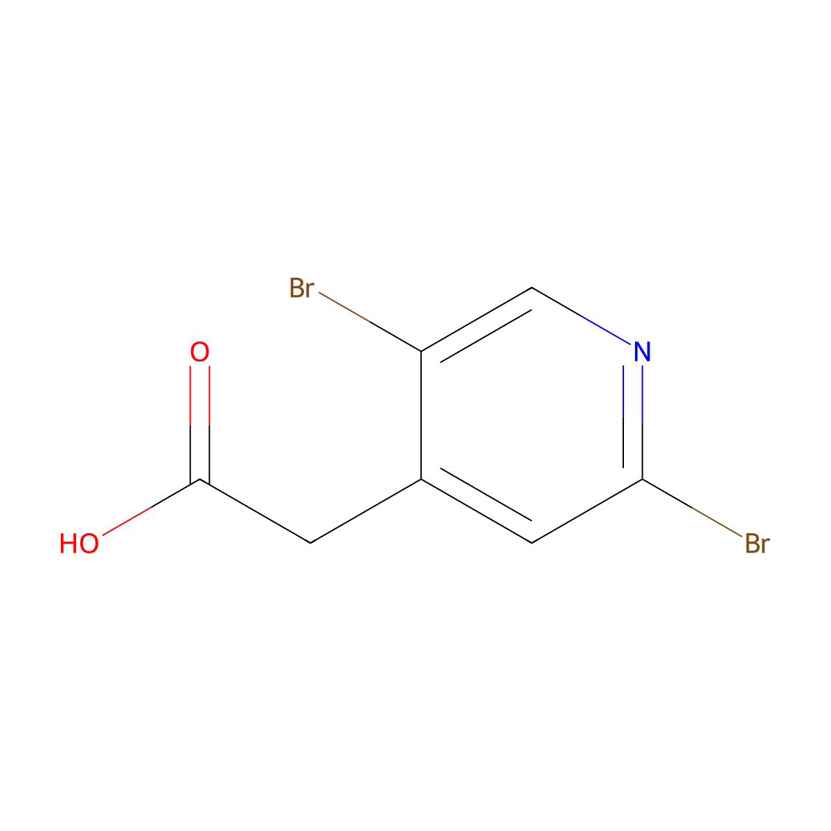 2-(2,5-Dibromopyridin-4-yl)acetic acid molecular structure, CAS 1227561-91-2