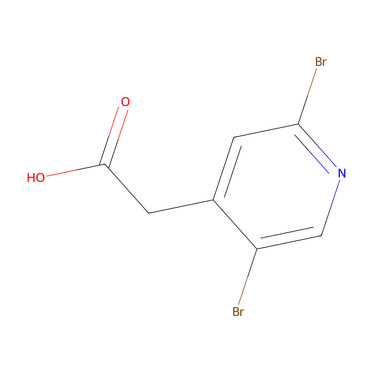 2-(2,5-Dibromopyridin-4-yl)acetic acid molecular structure, CAS 1227561-91-2
