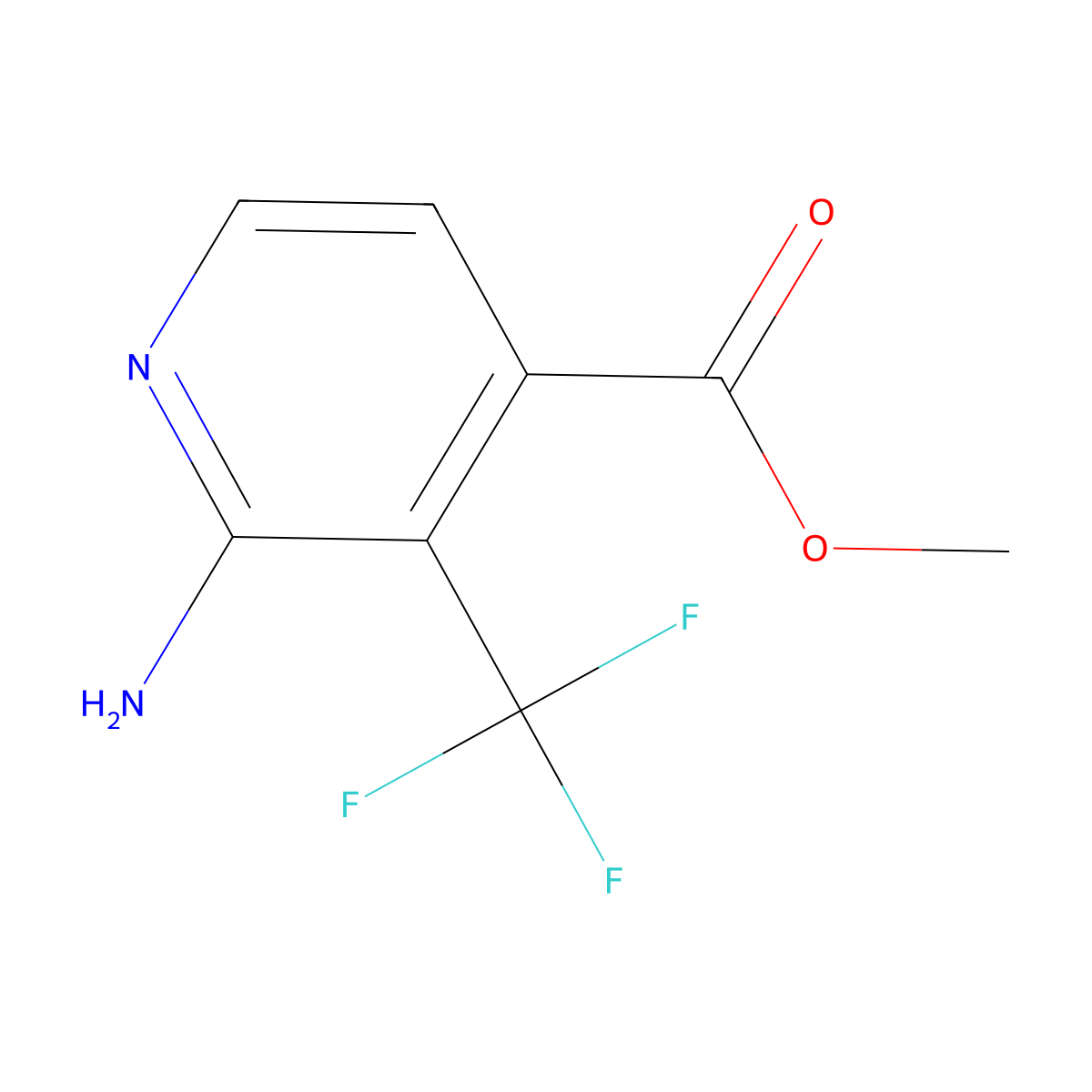 Methyl 2-amino-3-(trifluoromethyl)isonicotinate molecular structure, CAS 1227561-96-7
