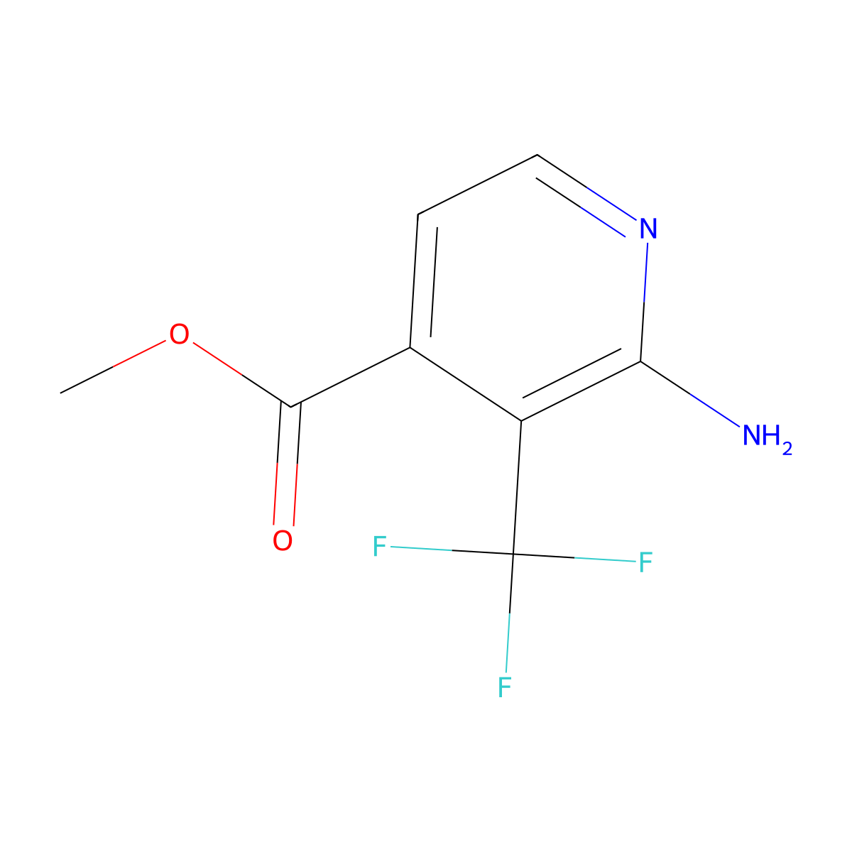 Methyl 2-amino-3-(trifluoromethyl)isonicotinate molecular structure, CAS 1227561-96-7