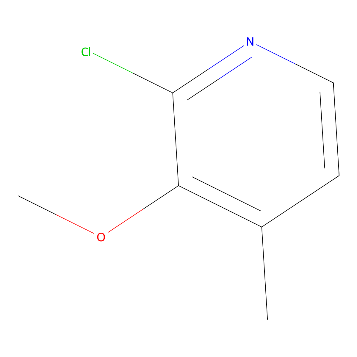 2-Chloro-3-methoxy-4-methylpyridine molecular structure, CAS 1227562-13-1