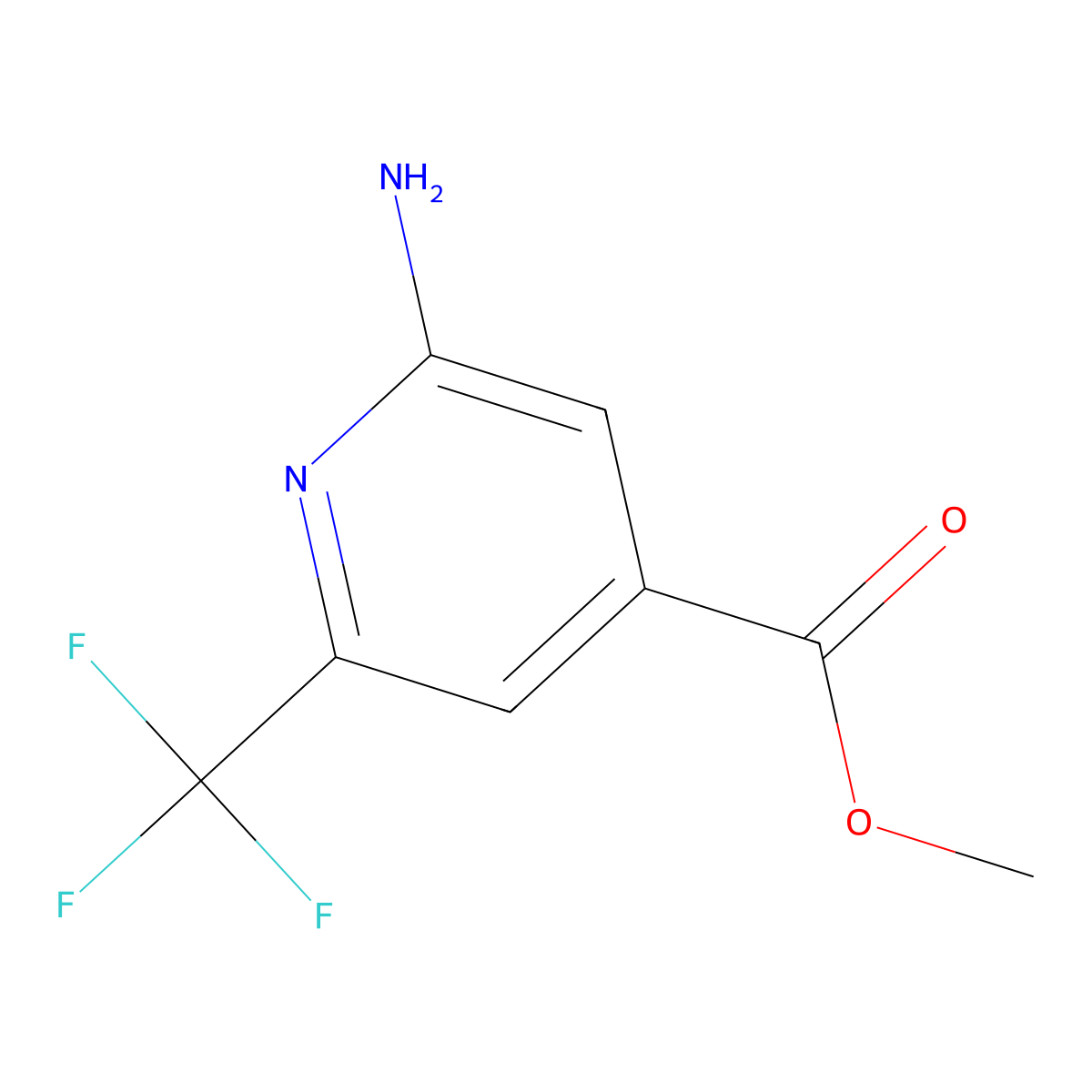 Methyl 2-amino-6-(trifluoromethyl)isonicotinate molecular structure, CAS 1227562-16-4