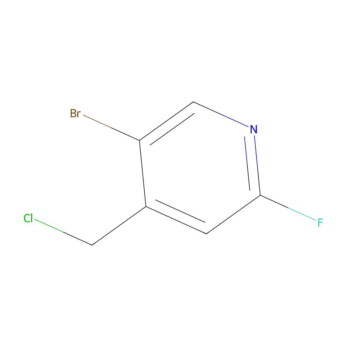 5-Bromo-4-(chloromethyl)-2-fluoropyridine molecular structure, CAS 1227562-25-5
