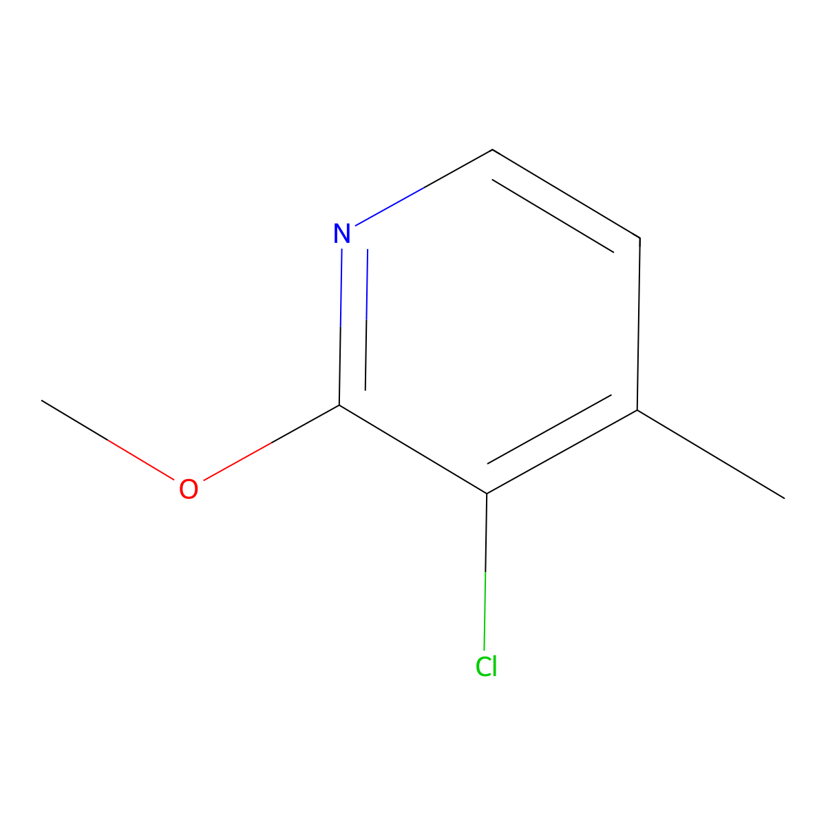 3-Chloro-2-methoxy-4-methylpyridine molecular structure, CAS 1227562-28-8