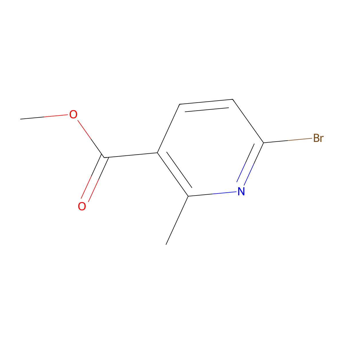 Methyl 6-bromo-2-methylpyridine-3-carboxylate molecular structure, CAS 1227562-32-4