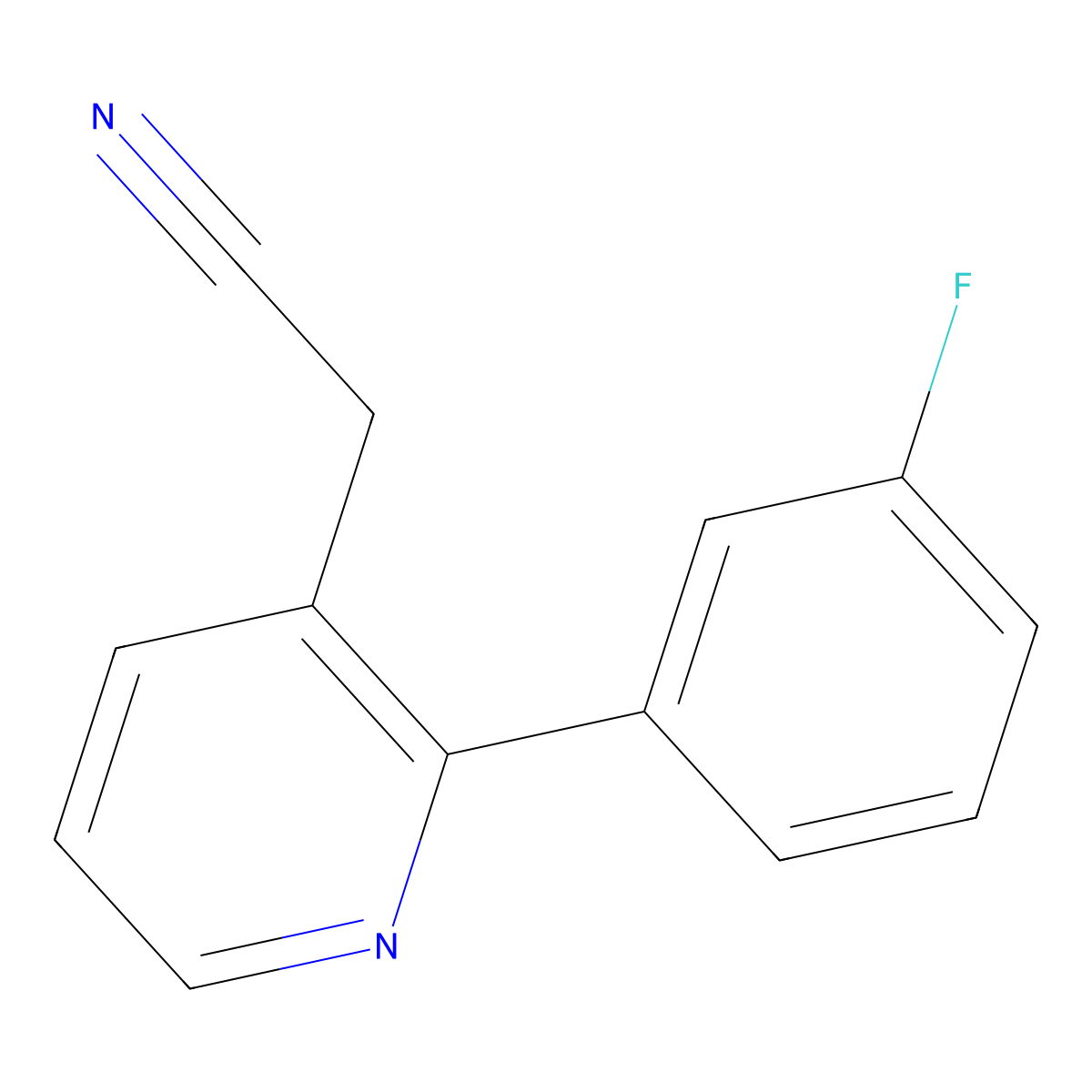 2-(3-Fluorophenyl)-3-pyridineacetonitrile molecular structure, CAS 1227563-01-0