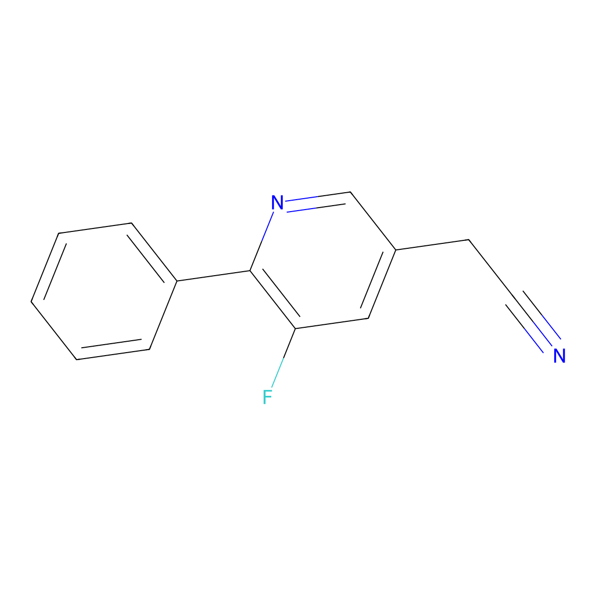 5-Fluoro-6-phenyl-3-pyridineacetonitrile molecular structure, CAS 1227563-18-9
