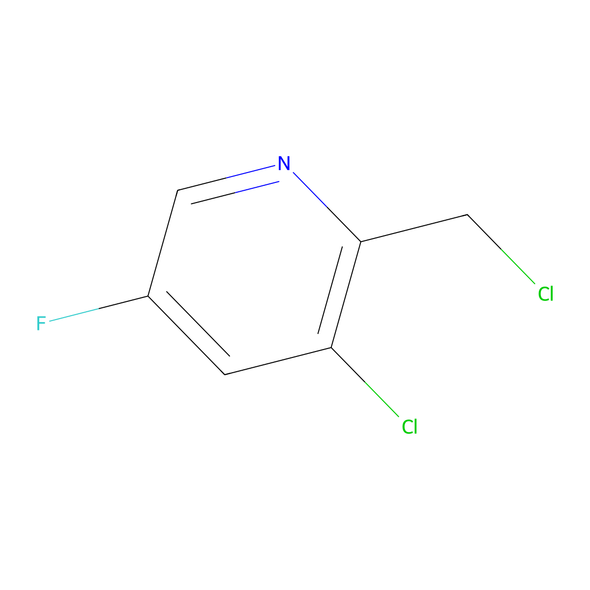3-Chloro-2-(chloromethyl)-5-fluoropyridine molecular structure, CAS 1227563-19-0