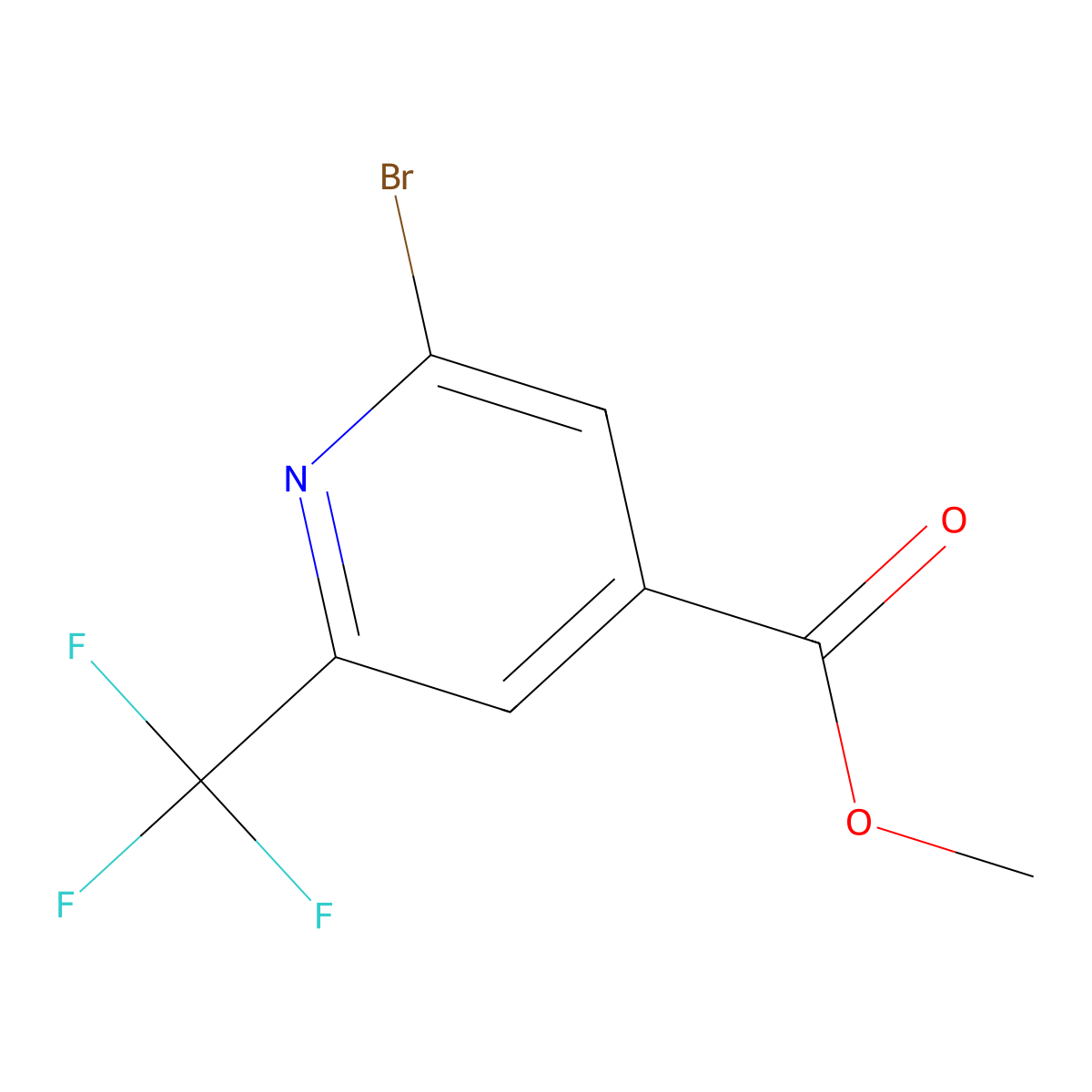 Methyl 2-bromo-6-(trifluoromethyl)isonicotinate molecular structure, CAS 1227563-24-7