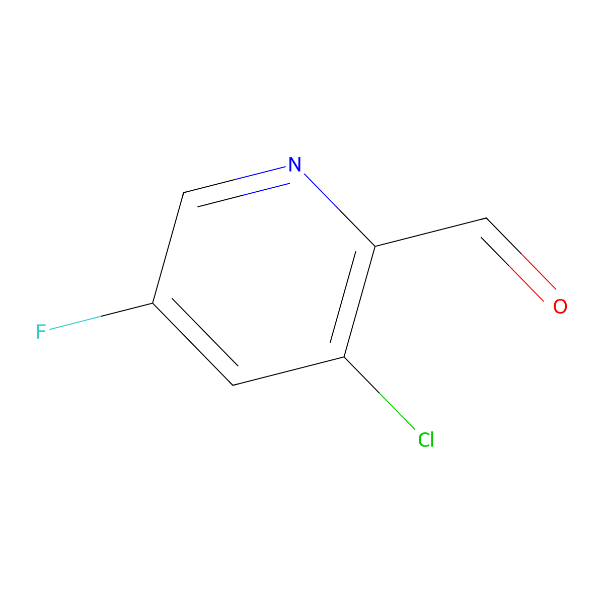 3-Chloro-5-fluoropyridine-2-carbaldehyde molecular structure, CAS 1227563-32-7