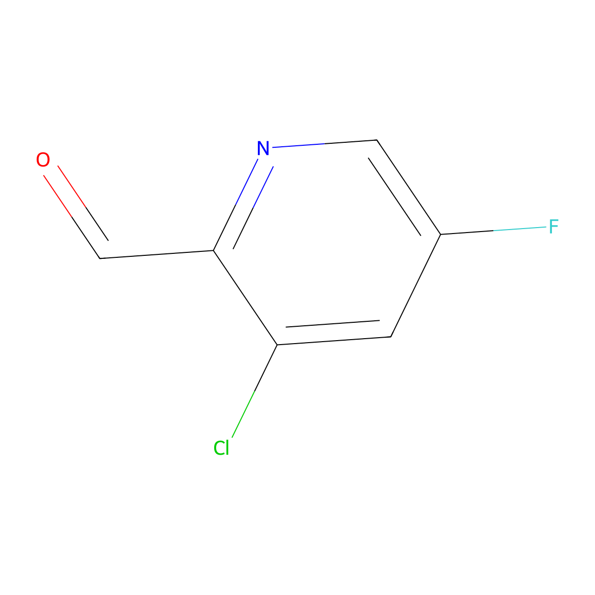 3-Chloro-5-fluoropyridine-2-carbaldehyde molecular structure, CAS 1227563-32-7