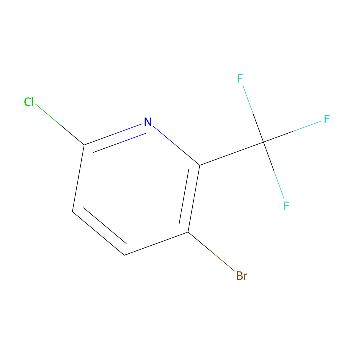 3-Bromo-6-chloro-2-(trifluoromethyl)pyridine molecular structure, CAS 1227563-63-4