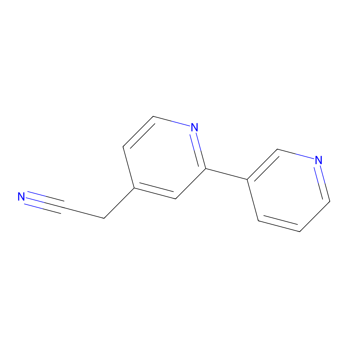 2-([2,3'-Bipyridin]-4-yl)acetonitrile molecular structure, CAS 1227563-65-6