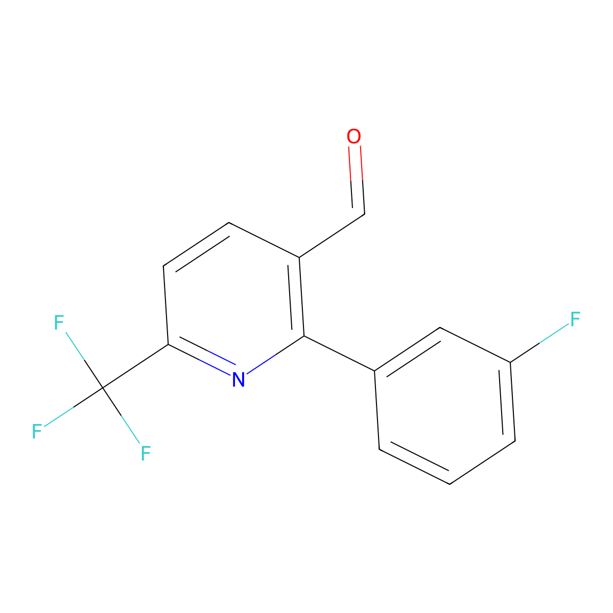 2-(3-Fluorophenyl)-6-(trifluoromethyl)nicotinaldehyde molecular structure, CAS 1227563-70-3