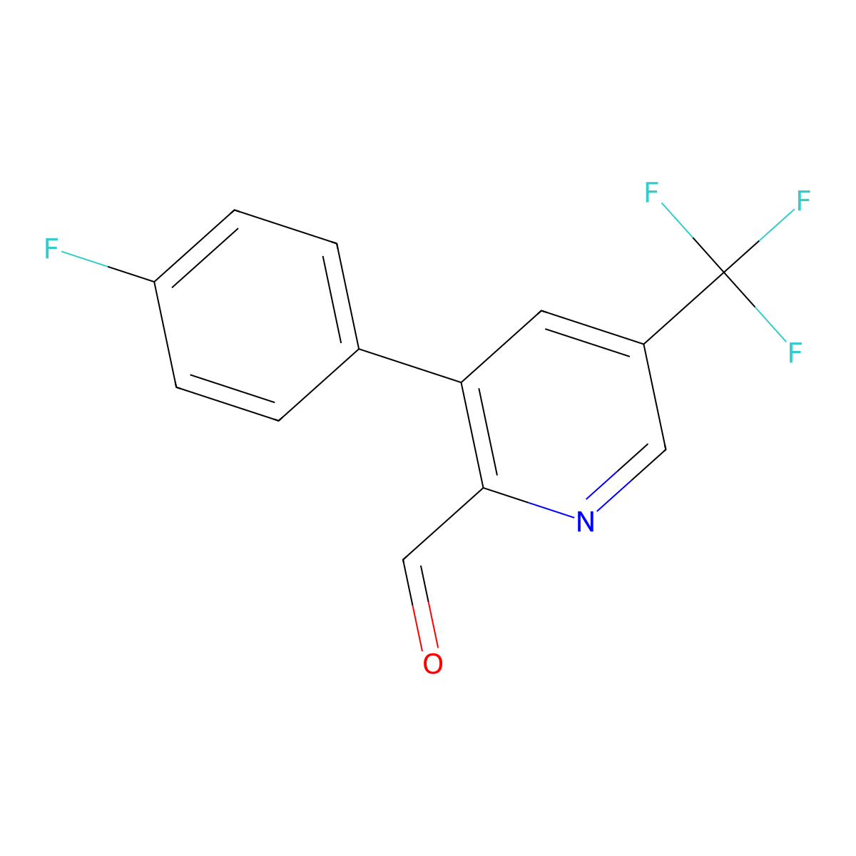 3-(4-Fluorophenyl)-5-(trifluoromethyl)-2-pyridinecarboxaldehyde molecular structure, CAS 1227563-75-8