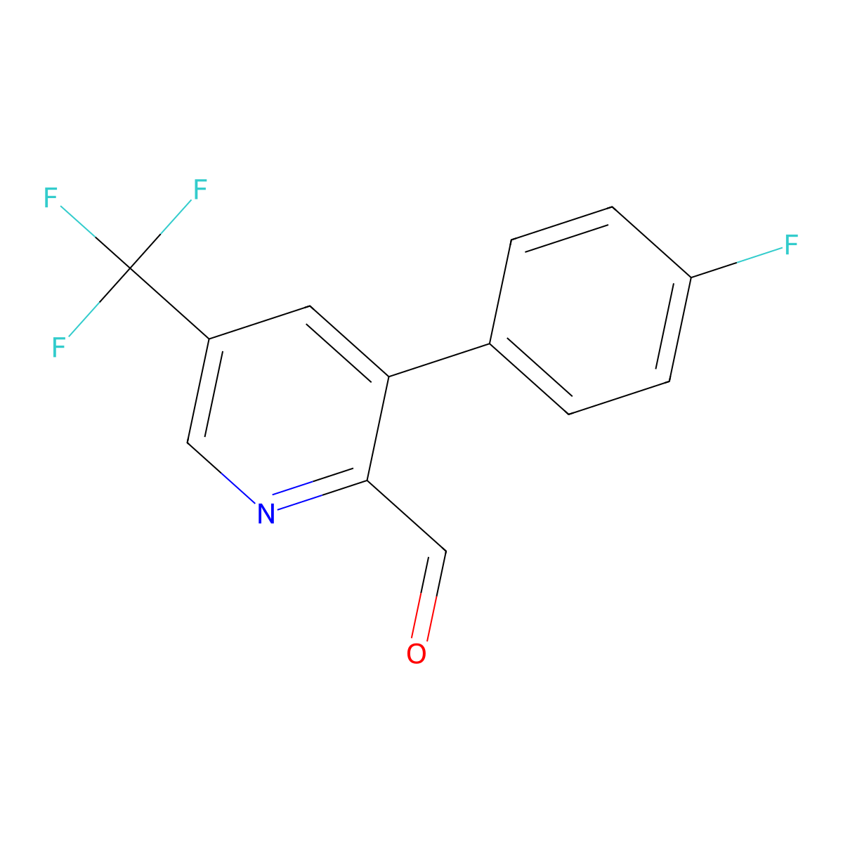 3-(4-Fluorophenyl)-5-(trifluoromethyl)-2-pyridinecarboxaldehyde molecular structure, CAS 1227563-75-8