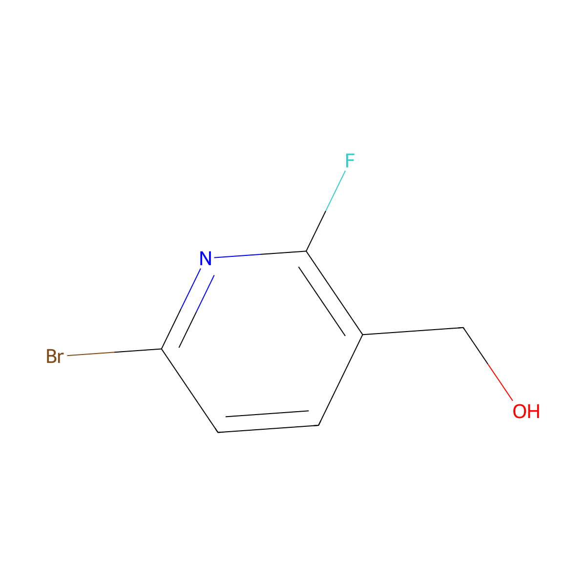 (6-Bromo-2-fluoropyridin-3-YL)methanol molecular structure, CAS 1227563-78-1