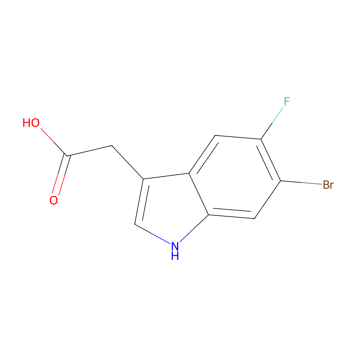 2-(6-Bromo-5-fluoro-1H-indol-3-yl)acetic acid molecular structure, CAS 1227563-84-9