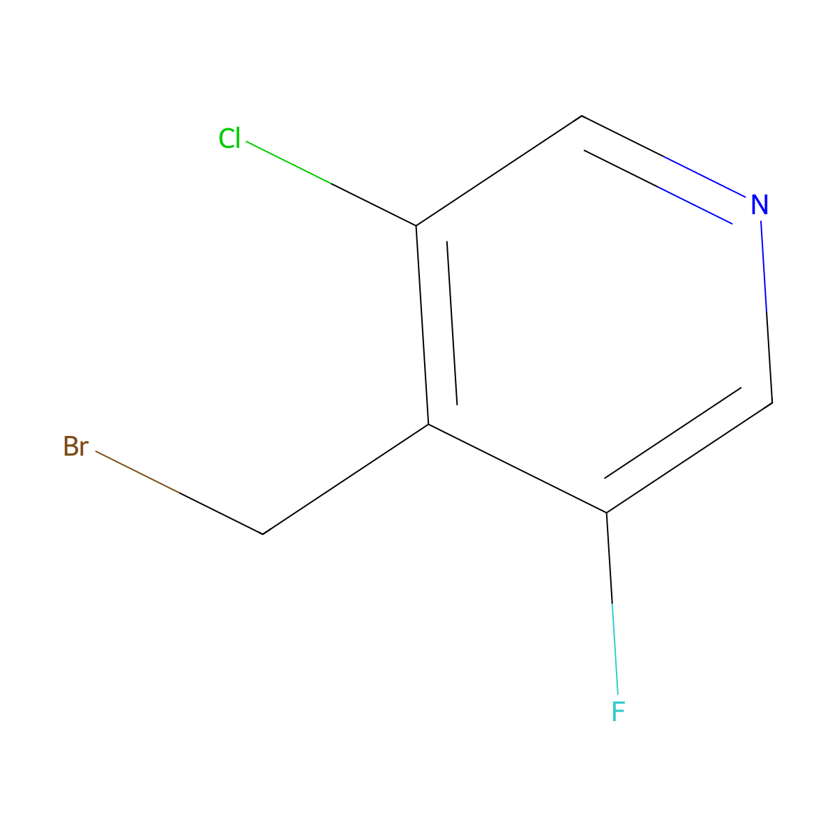 4-(Bromomethyl)-3-chloro-5-fluoropyridine molecular structure, CAS 1227563-95-2