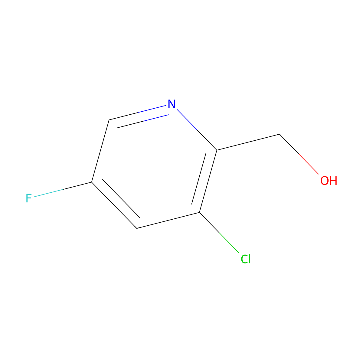 (3-Chloro-5-fluoropyridin-2-yl)methanol molecular structure, CAS 1227563-98-5
