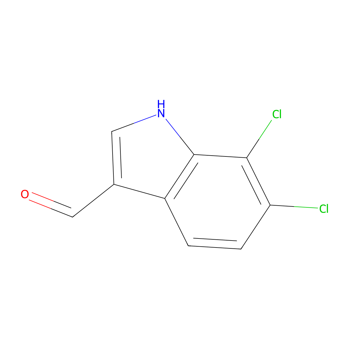 6,7-Dichloro-1H-indole-3-carbaldehyde molecular structure, CAS 1227564-00-2