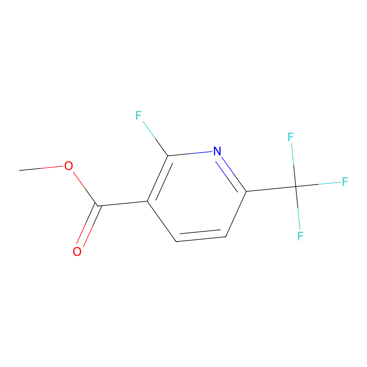 Methyl 2-fluoro-6-(trifluoromethyl)nicotinate molecular structure, CAS 1227564-01-3