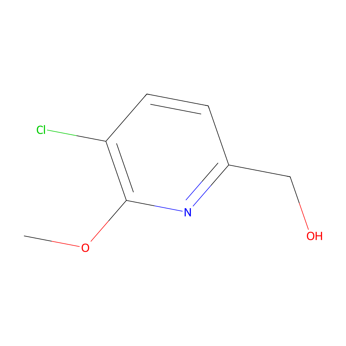 (5-Chloro-6-methoxypyridin-2-yl)methanol molecular structure, CAS 1227564-32-0