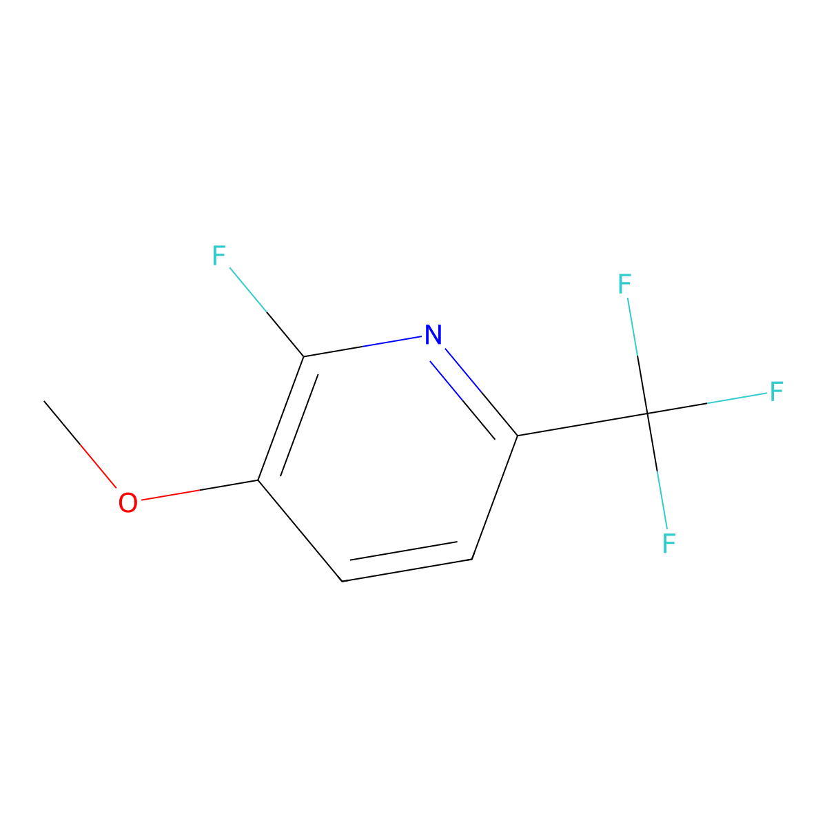 2-Fluoro-3-methoxy-6-(trifluoromethyl)pyridine molecular structure, CAS 1227564-41-1
