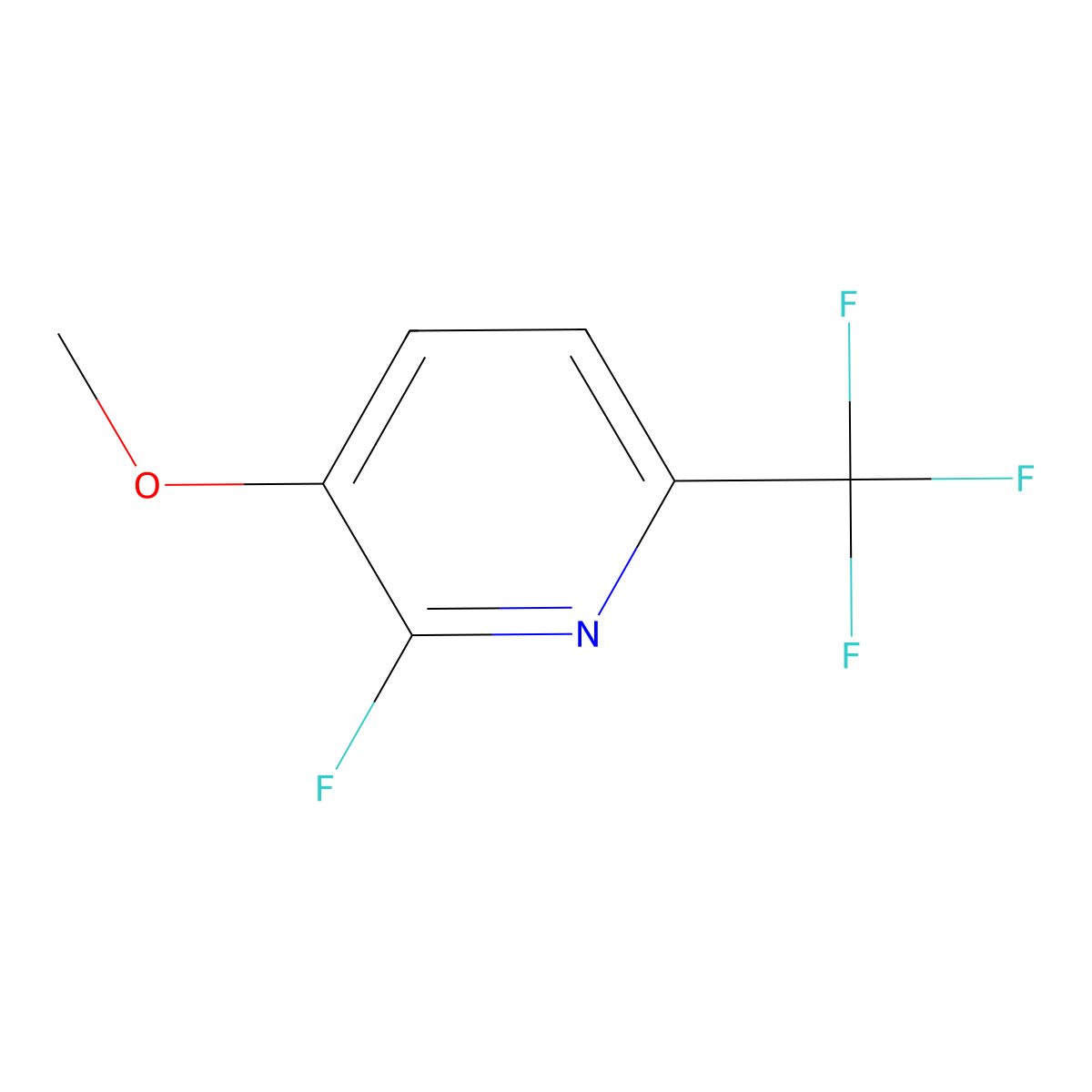 2-Fluoro-3-methoxy-6-(trifluoromethyl)pyridine molecular structure, CAS 1227564-41-1