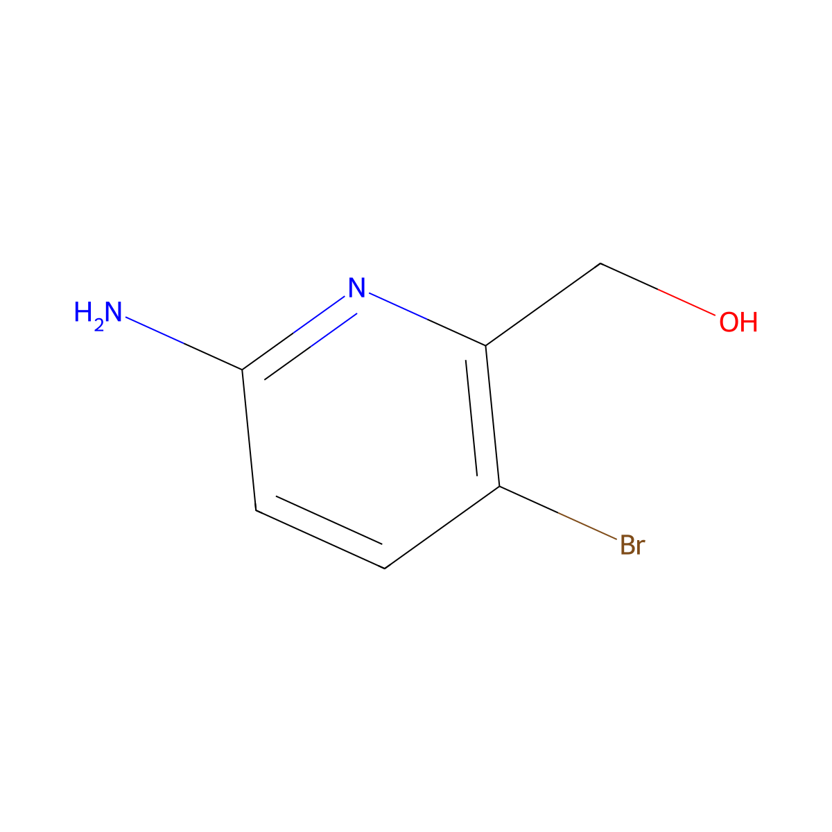 (6-Amino-3-bromopyridin-2-yl)methanol molecular structure, CAS 1227564-44-4