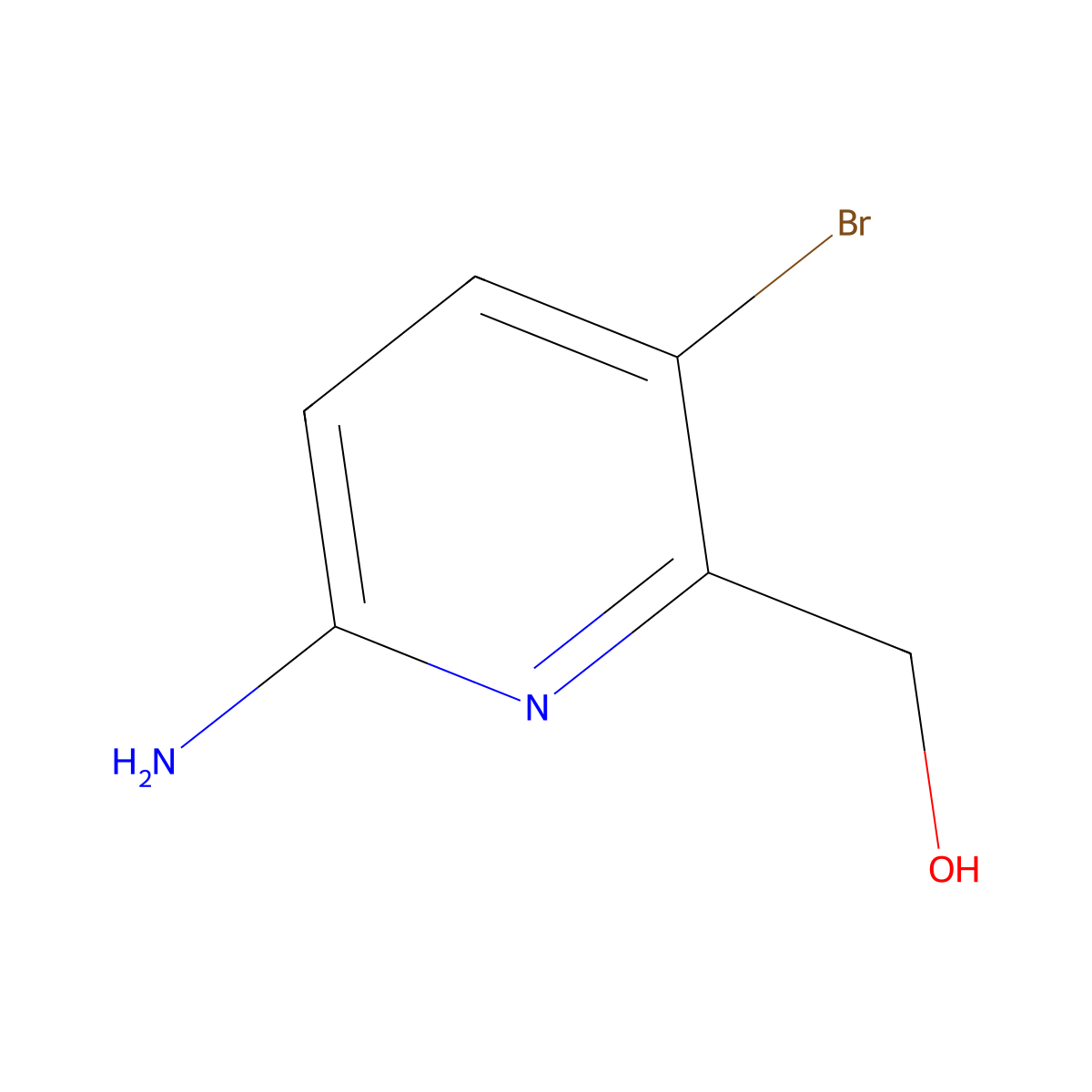 (6-Amino-3-bromopyridin-2-yl)methanol molecular structure, CAS 1227564-44-4