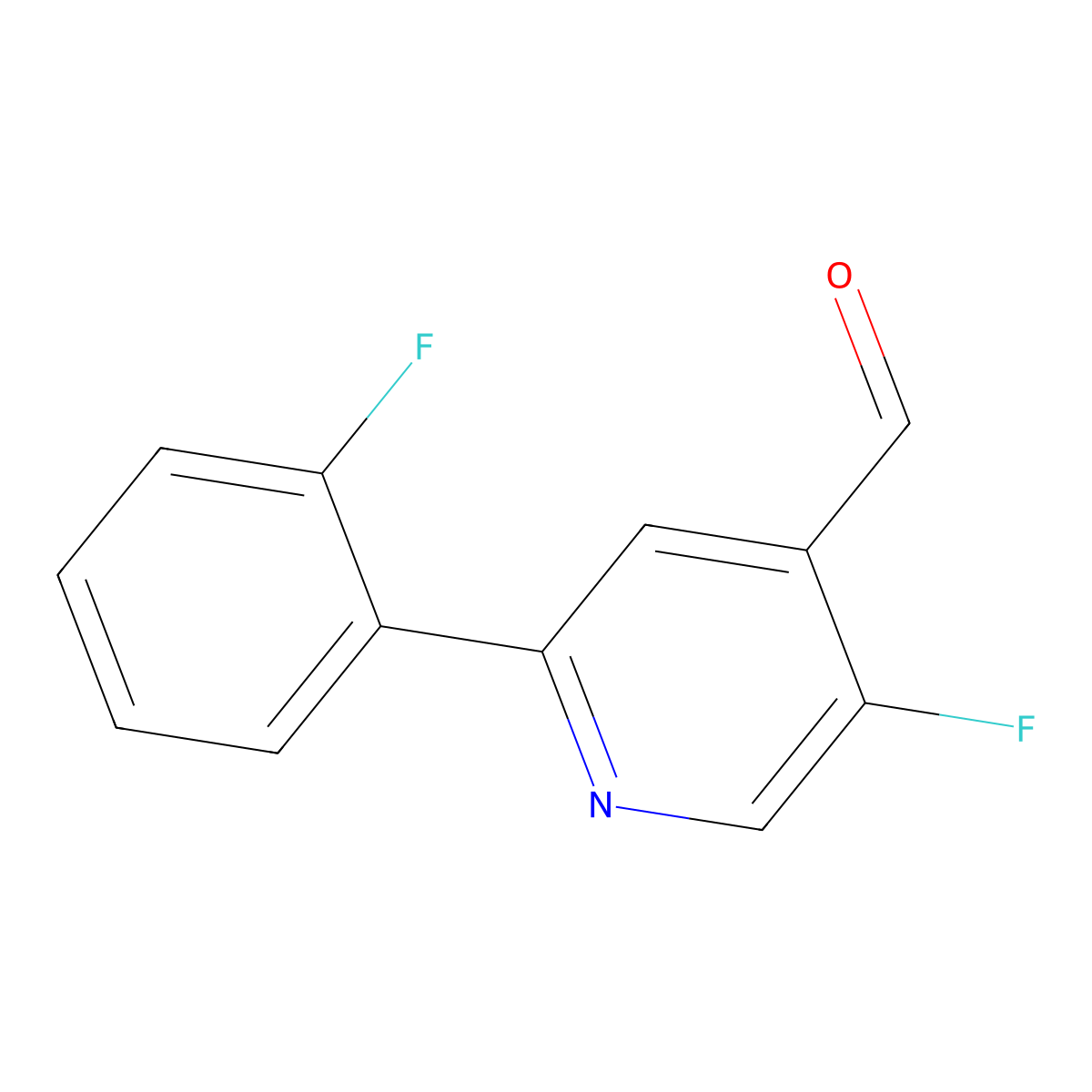 5-Fluoro-2-(2-fluorophenyl)isonicotinaldehyde molecular structure, CAS 1227565-41-4