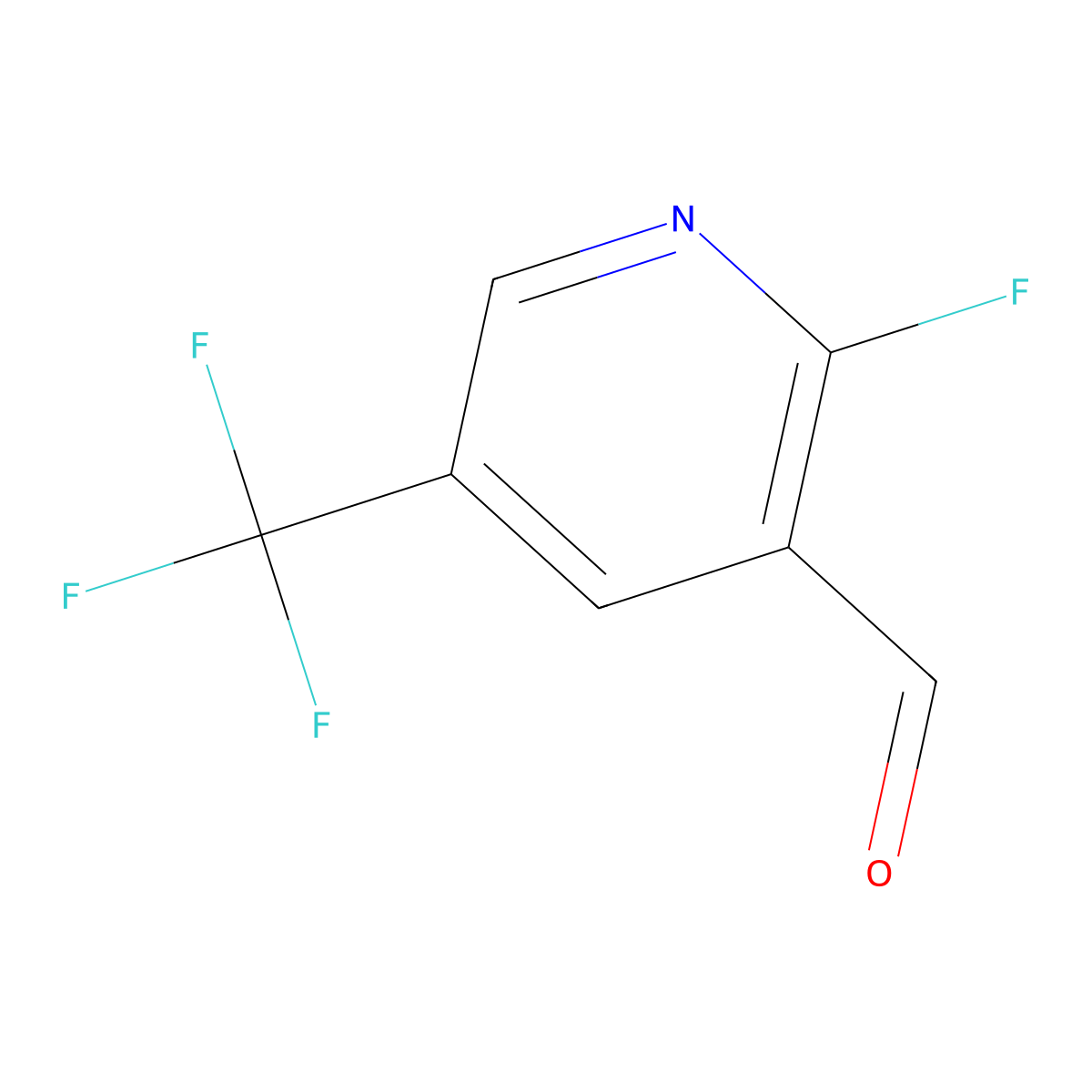 2-Fluoro-5-(trifluoromethyl)pyridine-3-carbaldehyde molecular structure, CAS 1227565-42-5