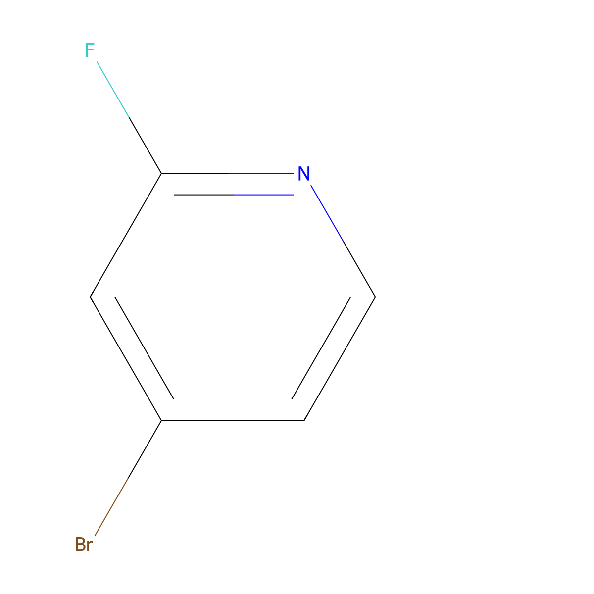 4-Bromo-2-fluoro-6-methylpyridine molecular structure, CAS 1227565-50-5