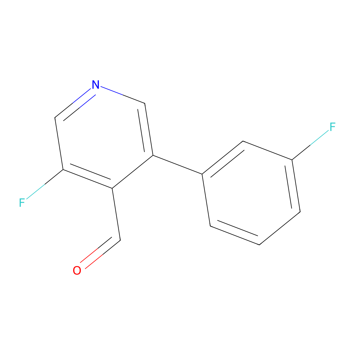 3-Fluoro-5-(3-fluorophenyl)isonicotinaldehyde molecular structure, CAS 1227565-54-9