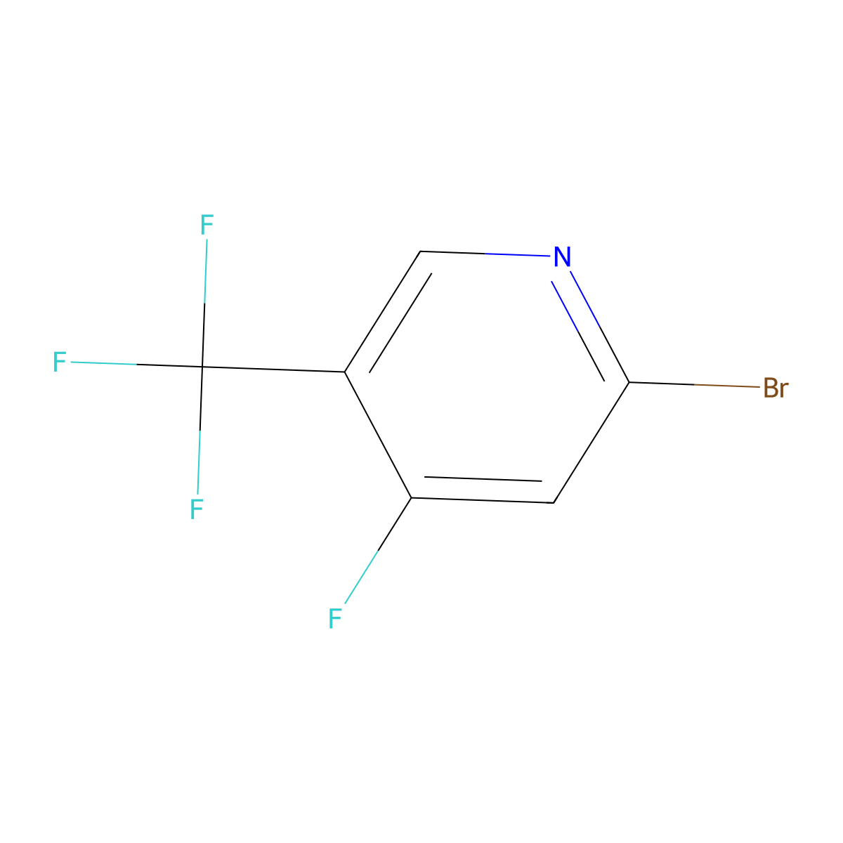 2-Bromo-4-fluoro-5-(trifluoromethyl)pyridine molecular structure, CAS 1227565-58-3