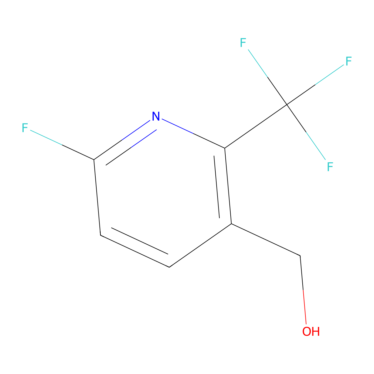 (6-Fluoro-2-(trifluoromethyl)pyridin-3-yl)methanol molecular structure, CAS 1227570-75-3