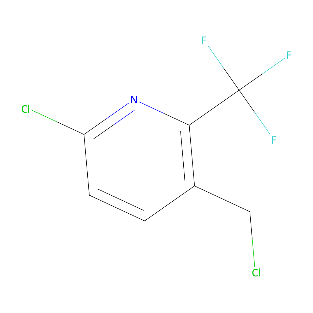 6-Chloro-3-(chloromethyl)-2-(trifluoromethyl)pyridine molecular structure, CAS 1227570-84-4