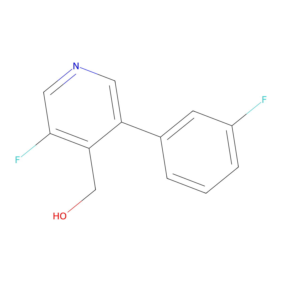 3-Fluoro-5-(3-fluorophenyl)-4-pyridinemethanol molecular structure, CAS 1227570-94-6