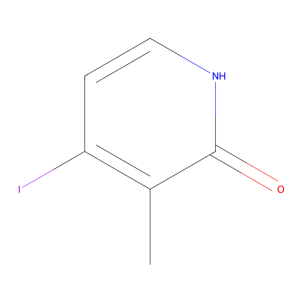4-iodo-3-methylpyridin-2(1H)-one molecular structure, CAS 1227571-05-2