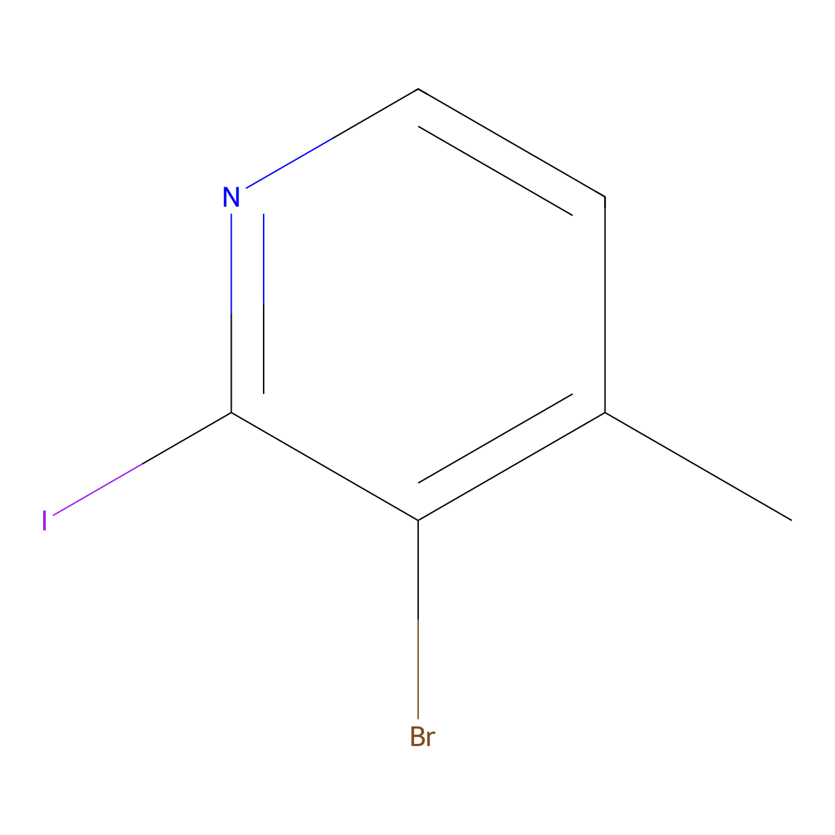 3-Bromo-2-iodo-4-methylpyridine molecular structure, CAS 1227571-26-7