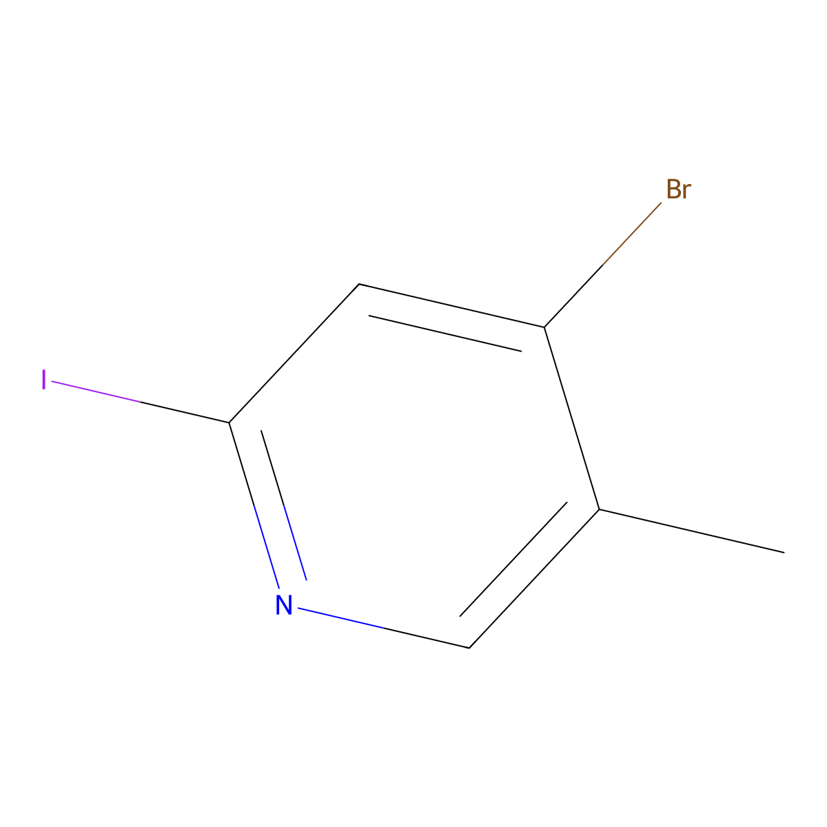 4-Bromo-2-iodo-5-methylpyridine molecular structure, CAS 1227571-35-8