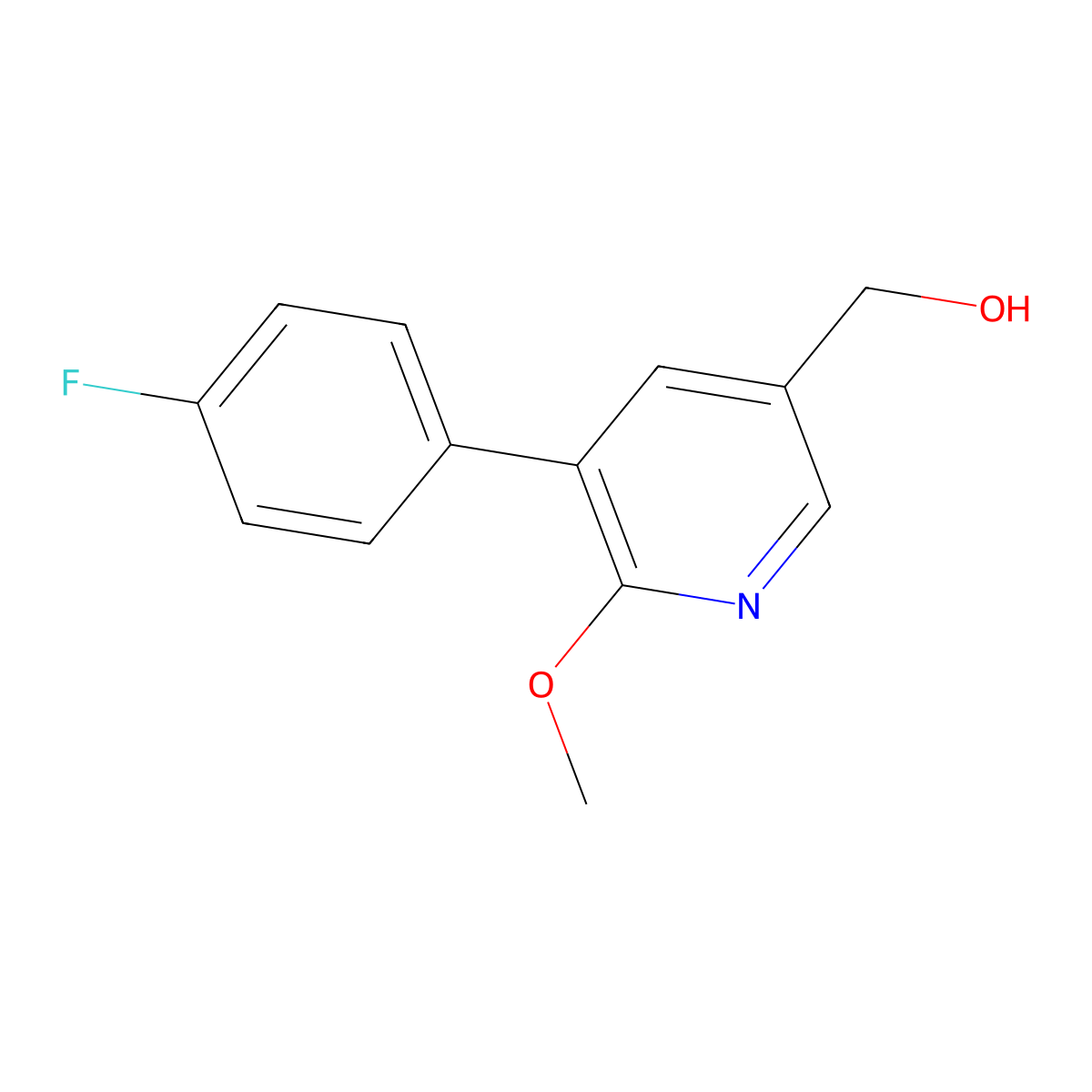 (5-(4-Fluorophenyl)-6-methoxypyridin-3-yl)methanol molecular structure, CAS 1227571-66-5