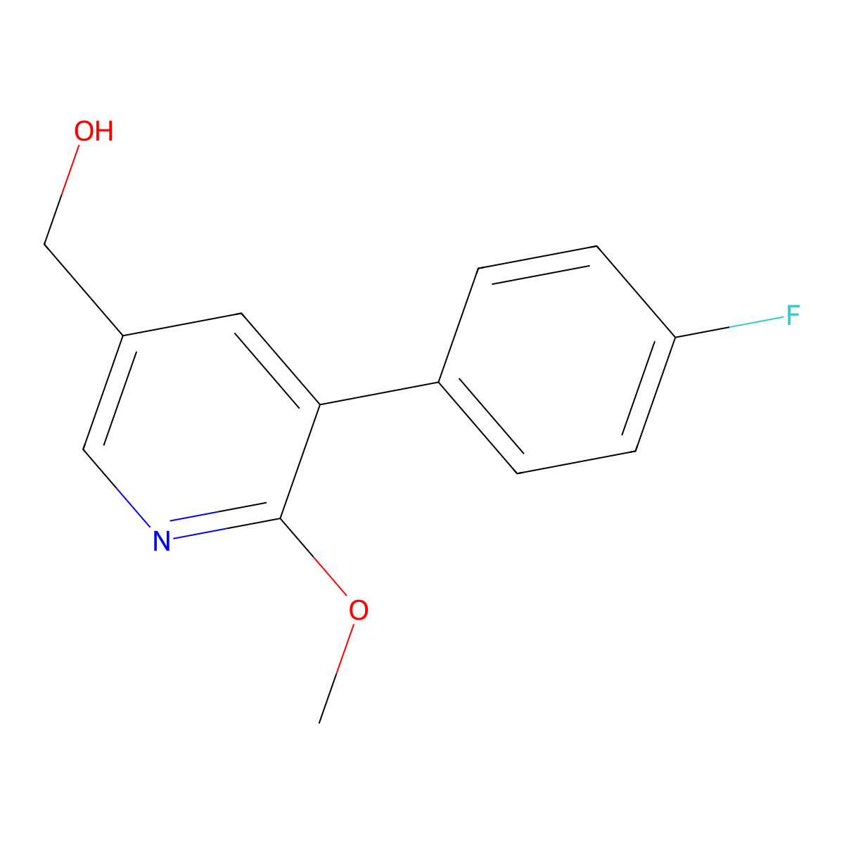 (5-(4-Fluorophenyl)-6-methoxypyridin-3-yl)methanol molecular structure, CAS 1227571-66-5